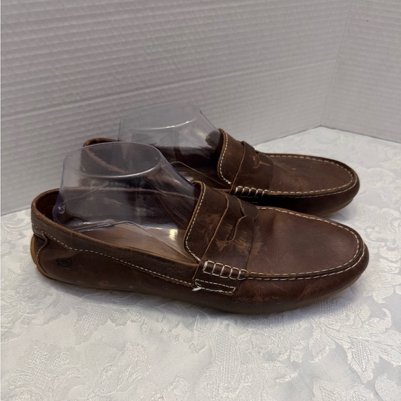 Born Men’s 10M Andes Brown Soft‎ Leather Penny Loafer Comfort Shoe Driving Mic